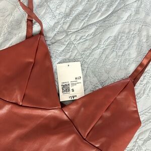 Forever 21 Terracotta Faux Leather Dress